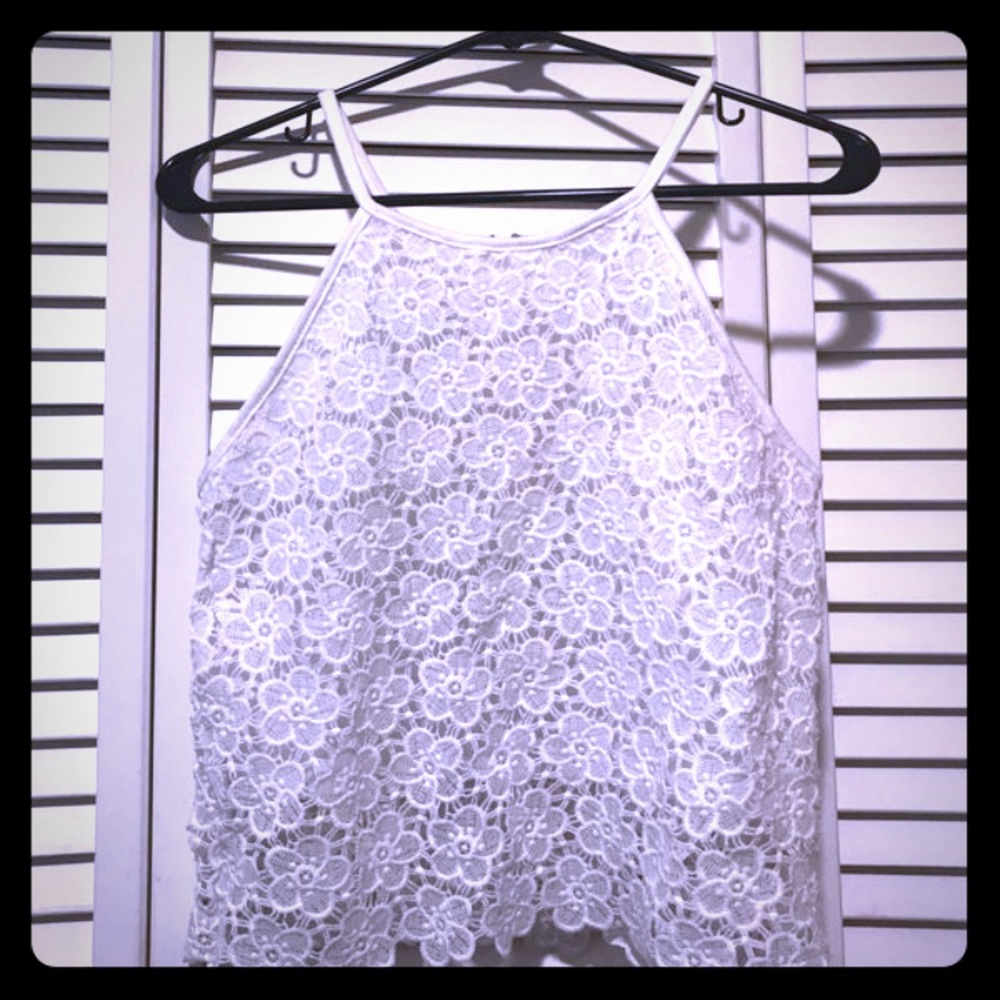 White lace Halter top
